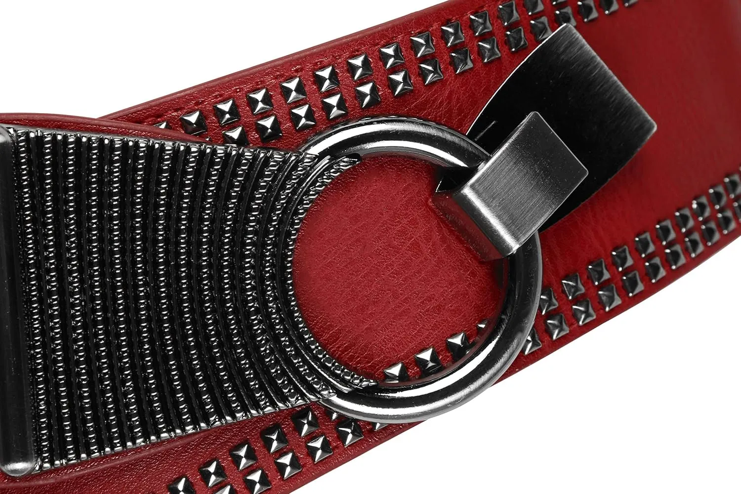 BlackButterfly Wide Elastic Stretch Retro Metal Interlock Buckle Belt
