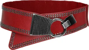 BlackButterfly Wide Elastic Stretch Retro Metal Interlock Buckle Belt