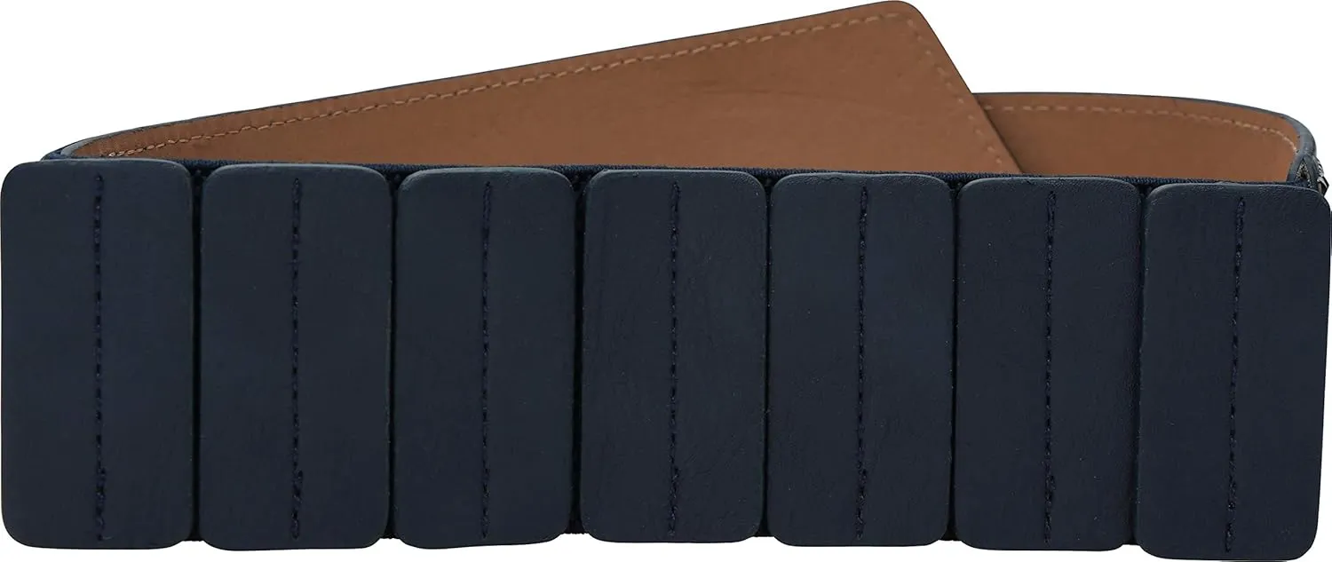 BlackButterfly Wide Elastic Stretch Retro Metal Interlock Buckle Belt