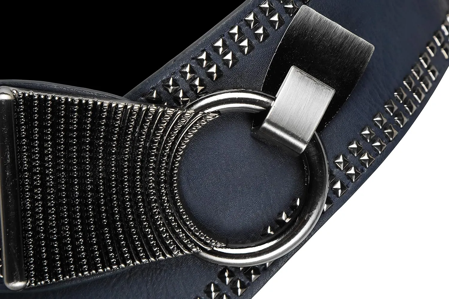 BlackButterfly Wide Elastic Stretch Retro Metal Interlock Buckle Belt