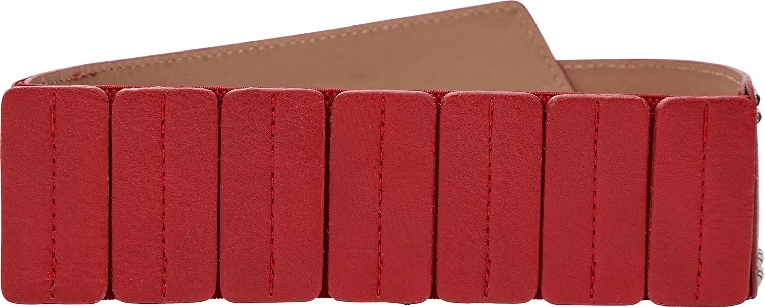 BlackButterfly Wide Elastic Stretch Retro Metal Interlock Buckle Belt