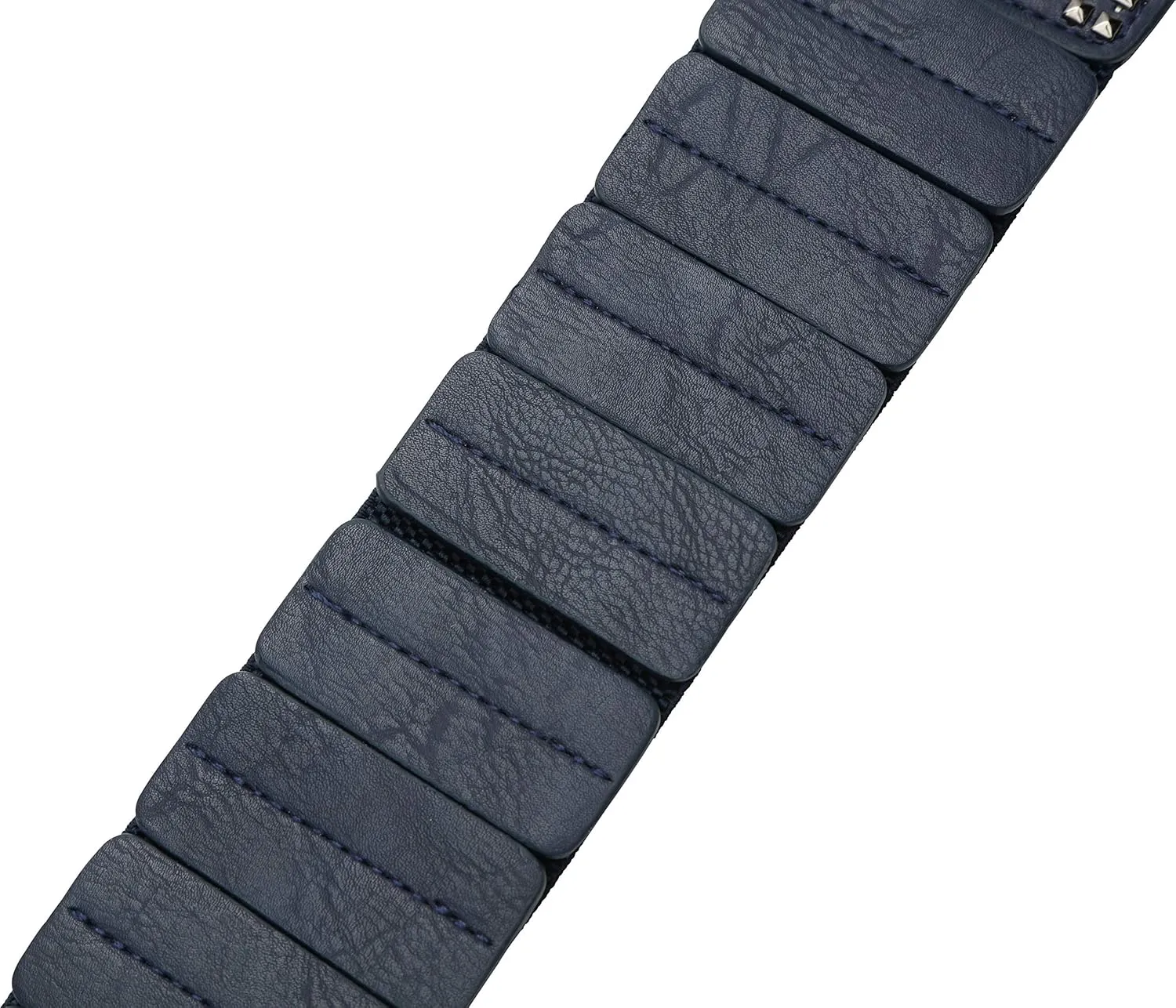 BlackButterfly Wide Elastic Stretch Retro Metal Interlock Buckle Belt