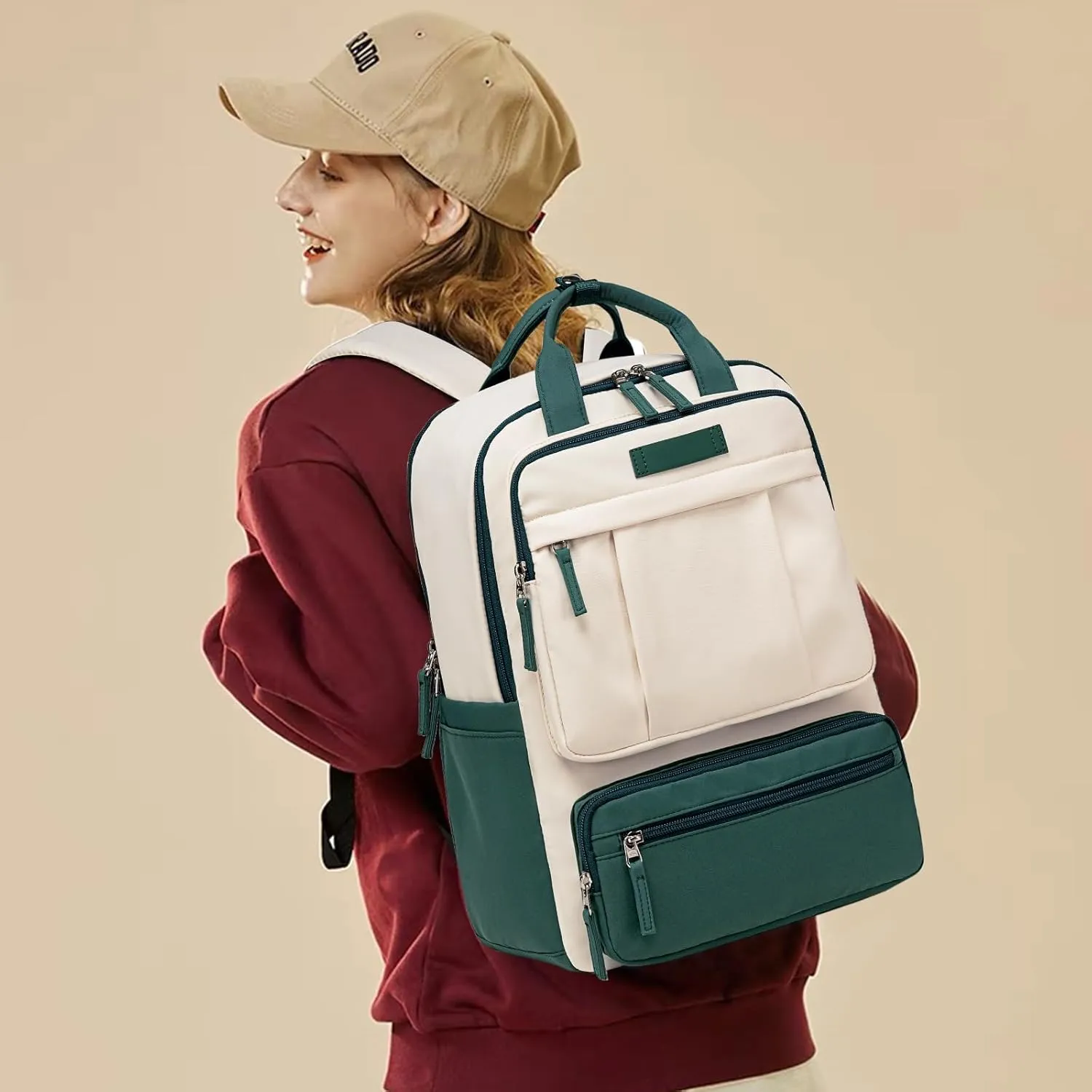 Bluboon Laptop Backpack for Women Waterproof Carry On Backpack Work Business Travel Bookbag Fashion College Schoolbag Fits 15.6 Inch Laptop Bag