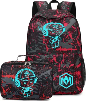 Bluboon Preschool Backpack Kids Kindergarten Backpack With Lunch Box School Book Bags for Elementary Primary Schooler