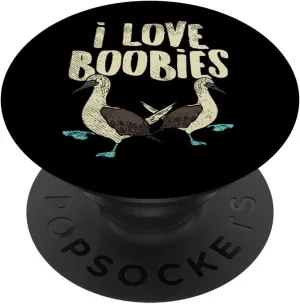 Blue-Footed Boobie Bird Birdwatcher Fun Pun - I Love Boobies PopSockets Adhesive PopGrip
