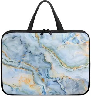 Blue Marble Laptop Sleeve Case for Women Men Water Resistant Computer Carrying Bag Laptop Case Bag with Handle-15 inch