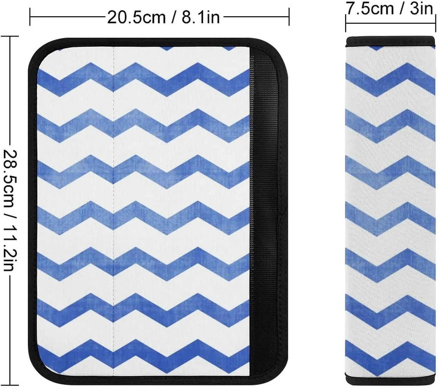 Blue Sea Waves Background Fashion Car Seat Belt Cover Pad for Shoulder Bag Camera Soft Comfort Accessories 2PCS