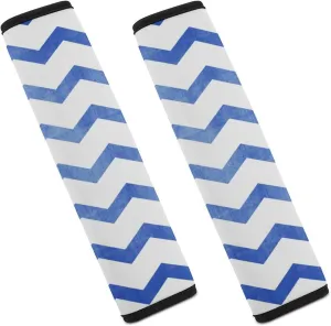 Blue Sea Waves Background Fashion Car Seat Belt Cover Pad for Shoulder Bag Camera Soft Comfort Accessories 2PCS