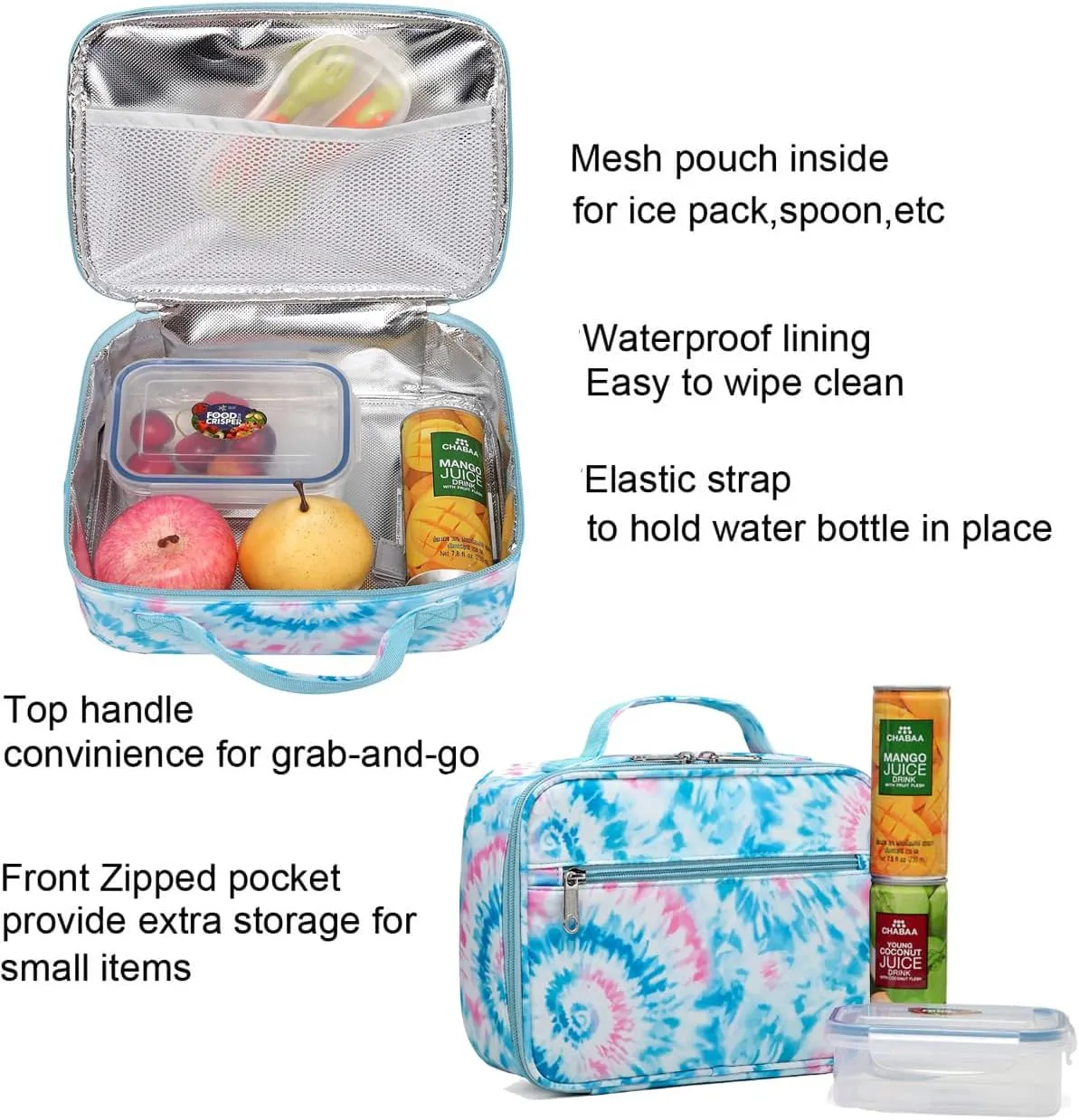 BLUEFAIRY Girls Backpack with Lunch Box for Kids Primary Elemenatry School Bag Set Middle School Bookbags Set for Teens Childs Back to School Gifts 2 Pcs Blue
