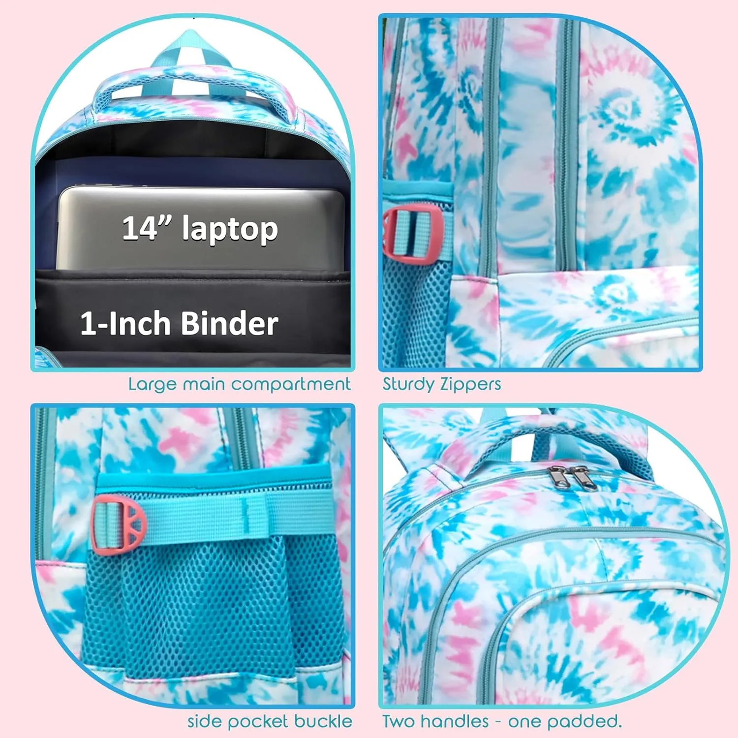 BLUEFAIRY Girls Backpack with Lunch Box for Kids Primary Elemenatry School Bag Set Middle School Bookbags Set for Teens Childs Back to School Gifts 2 Pcs Blue
