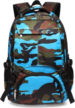 BLUEFAIRY Kids Backpack for Boys Elementary Primary Middle School Book Bags Bookbags Back to School Bags Large Compartment Mochila Escolar para Niños Camouflage Blue