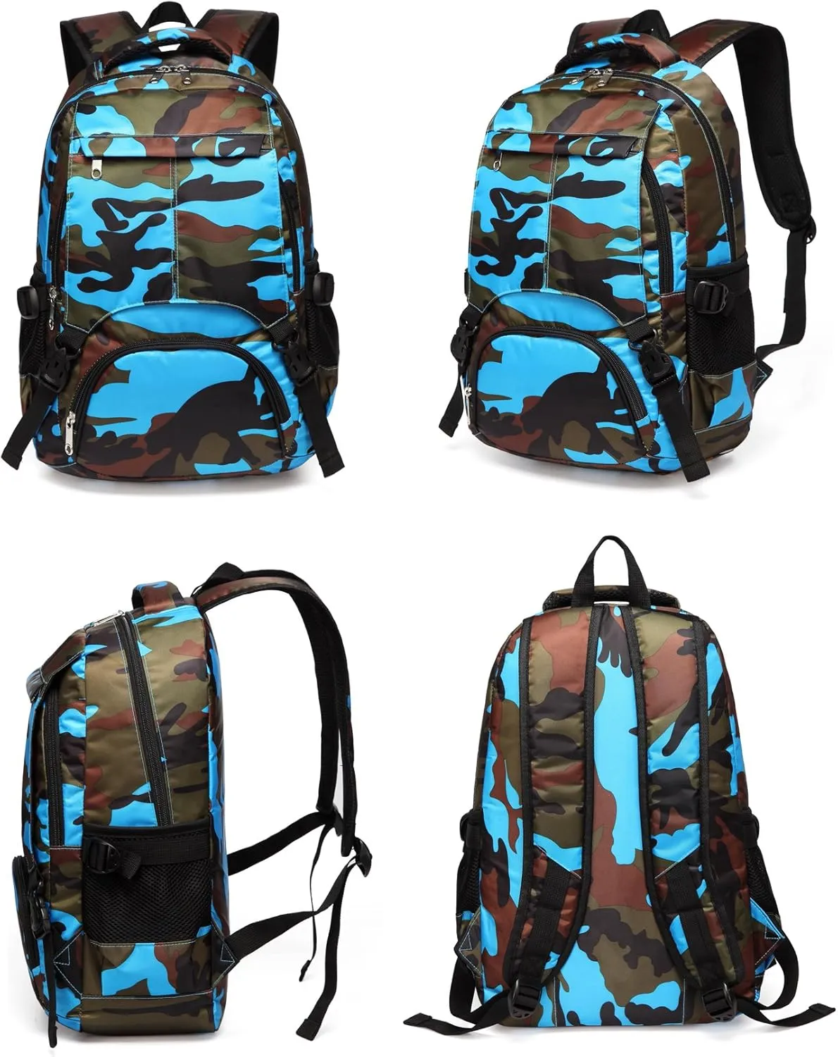 BLUEFAIRY Kids Backpack for Boys Elementary Primary Middle School Book Bags Bookbags Back to School Bags Large Compartment Mochila Escolar para Niños Camouflage Blue