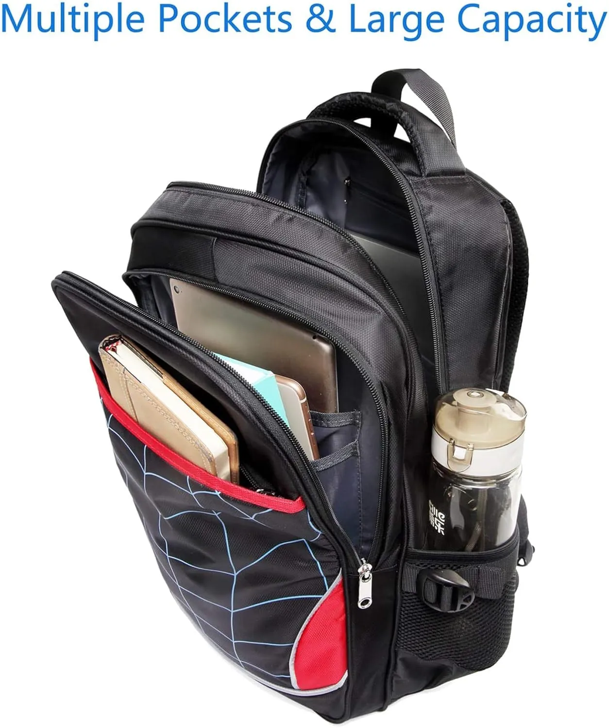 BLUEFAIRY Kids Backpack for Boys Elementary School Bags Kindergarten Primary School Bags Bookbags Back to School Book Bags Gifts Large Campartments Mochilas para Niños 17" Black