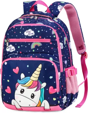 BLUEFAIRY Kids Backpack for Kindergarten Elementary School Bags for Girls Toddler Primary Bookbags for Preschool Lightweight Mochila Para 3 4 5 6 7 Niños Gifts Unicorn Purple
