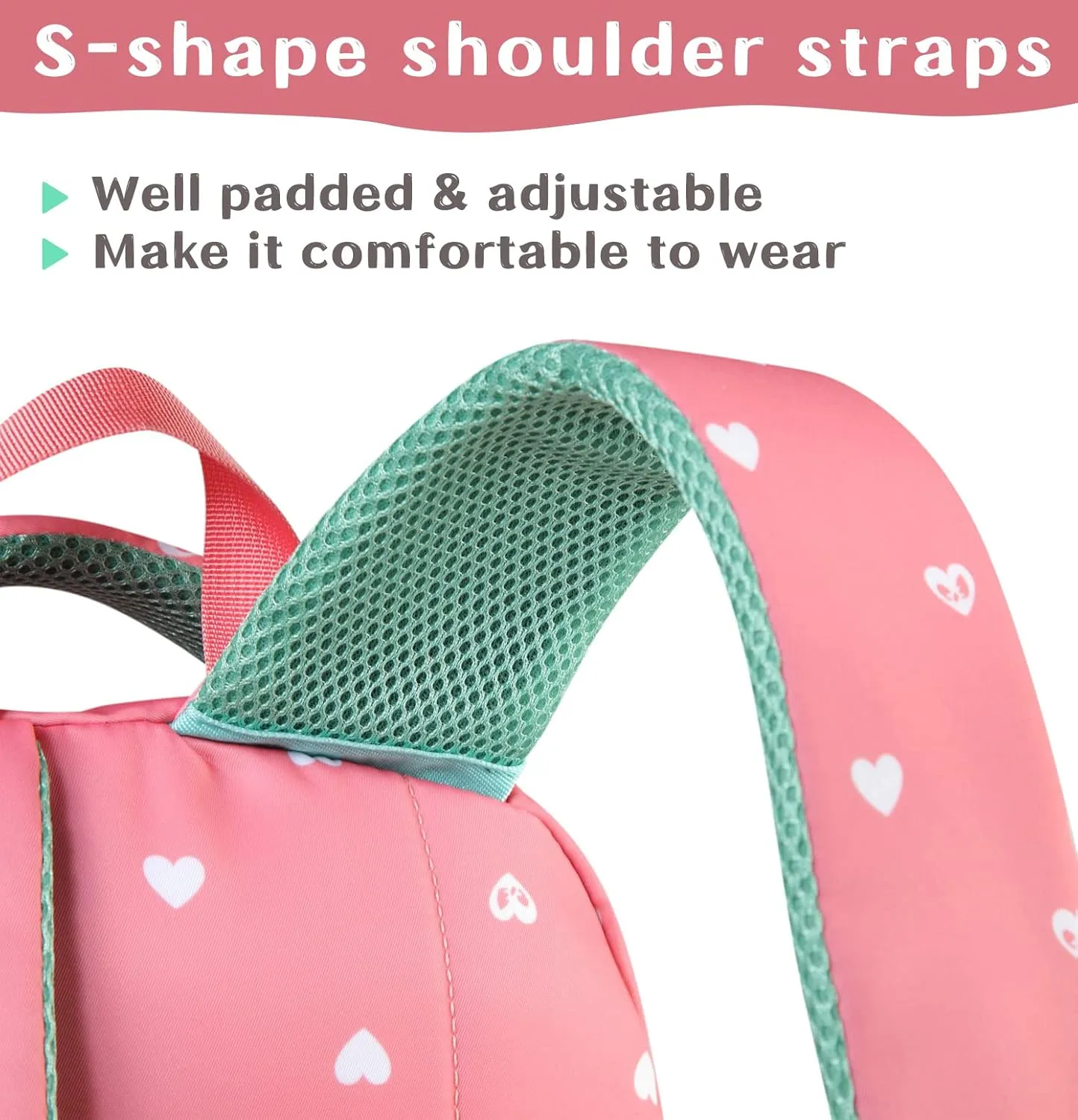 BLUEFAIRY Lightweight Water Resistant Backpack for Girls, Pink, 5-9 Years, Laptop Compartment, Adjustable Shoulder Straps, Breathable Mesh