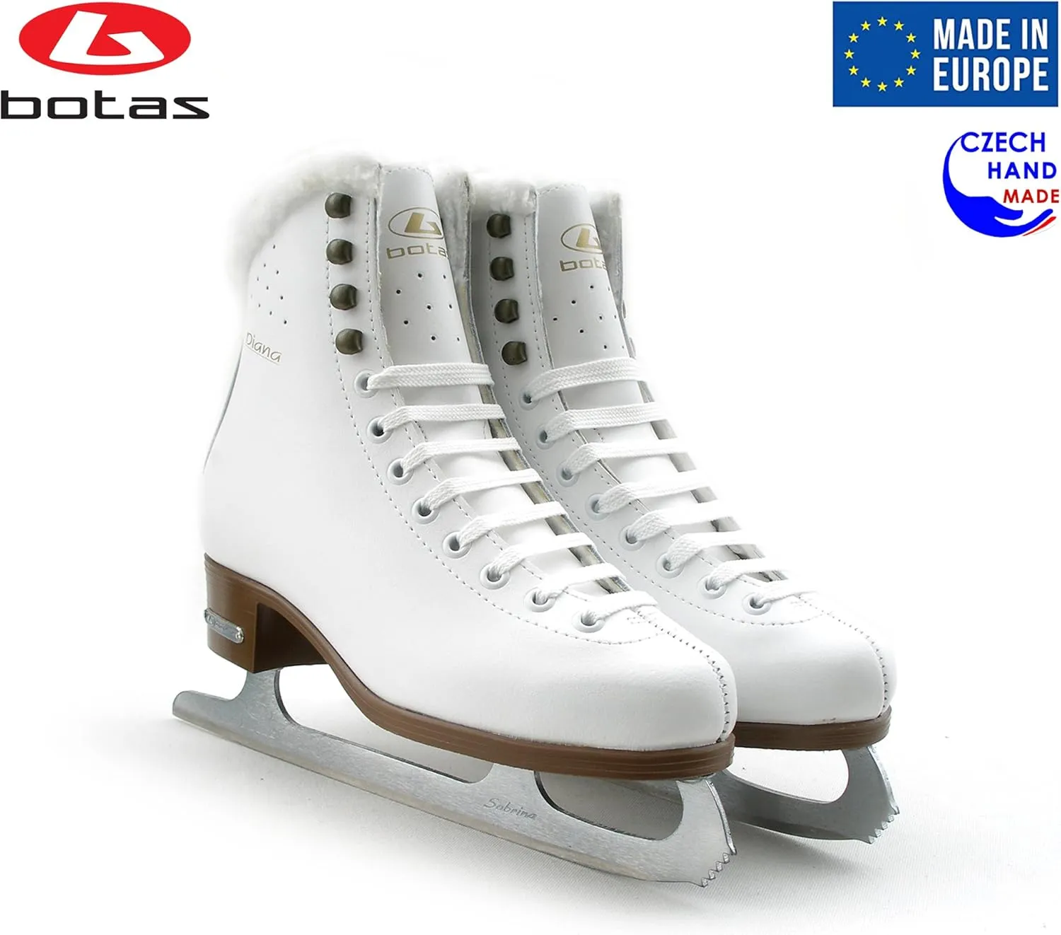 Botas - Models 325, 829, 326 / Made in Europe (Czech Republic) / Figure Ice Skates for Women, Girls, Kids/Sabrina Blades/White Color