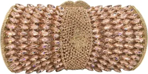 Boutique De FGG Sparkly Crystal Clutch Purse for Women Evening Bags with Spikes Wedding Party Rhinestone Clutch Handbag,Mini
