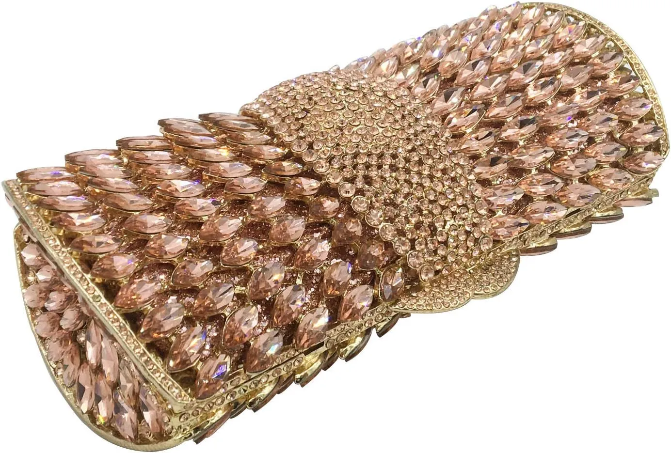 Boutique De FGG Sparkly Crystal Clutch Purse for Women Evening Bags with Spikes Wedding Party Rhinestone Clutch Handbag,Mini