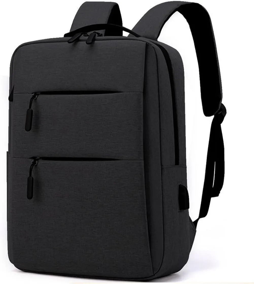 Business Travel Laptop Backpack for Men Women Anti-Theft Rucksack Casual Daypack for Work Carry on bag for weekender (2 zippers, Black)