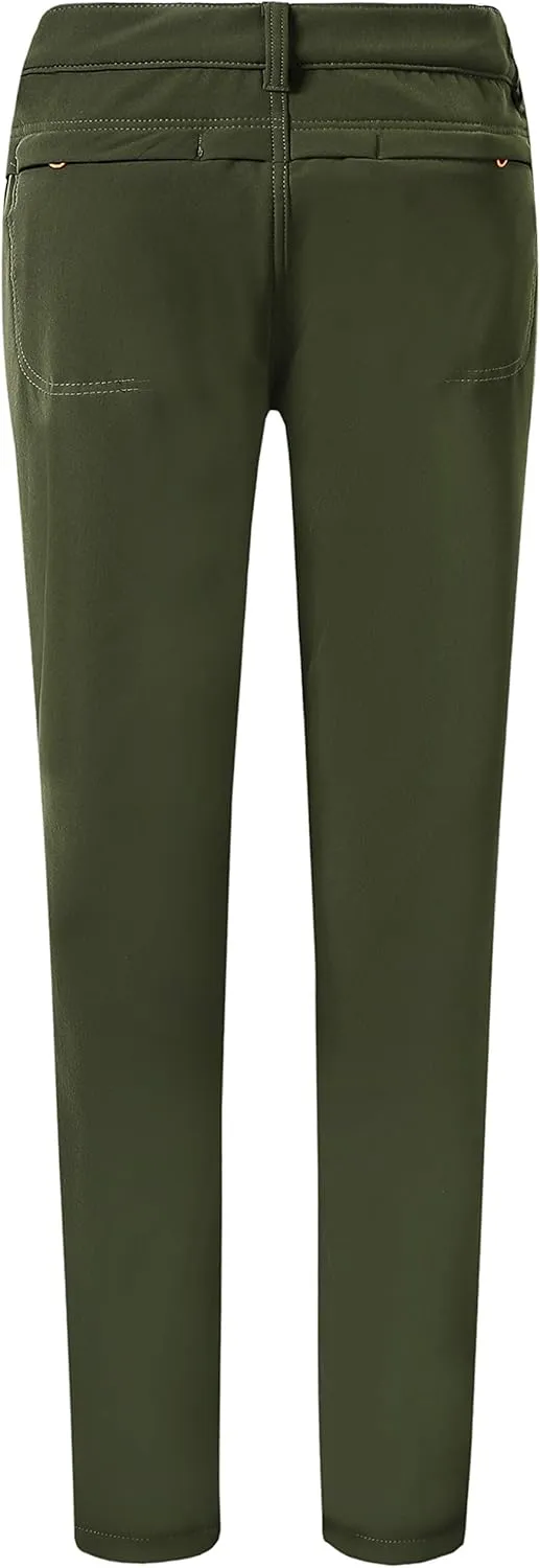 Camii Mia Women's Winter Warm Outdoor Slim Windproof Waterproof Ski Snow Fleece Hiking Pants