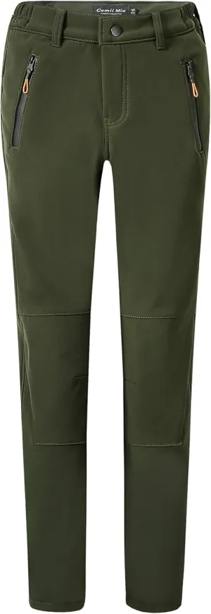 Camii Mia Women's Winter Warm Outdoor Slim Windproof Waterproof Ski Snow Fleece Hiking Pants
