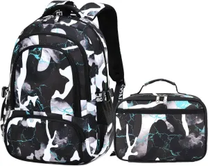 Camo School Backpack Lightweight Schoolbag Travel Camp Outdoor Daypack