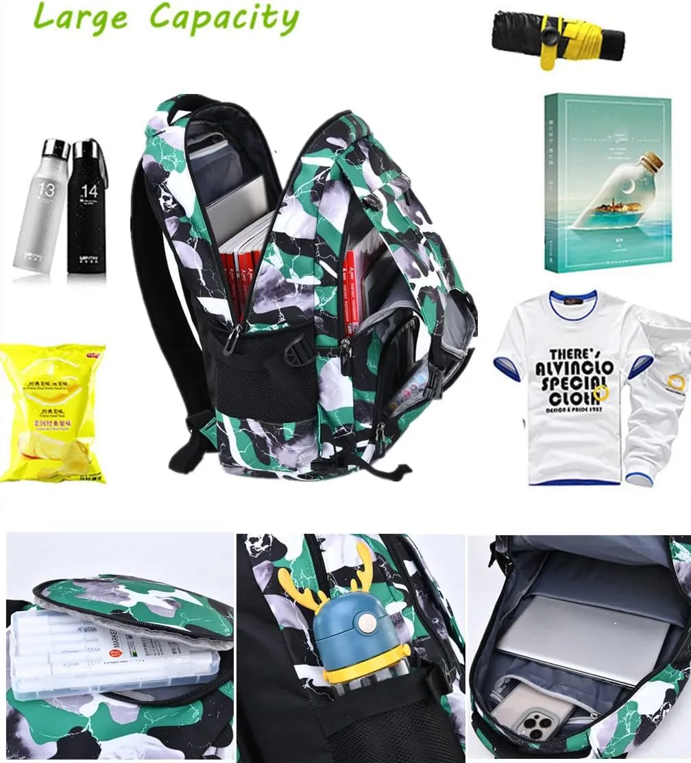 Camo School Backpack Lightweight Schoolbag Travel Camp Outdoor Daypack