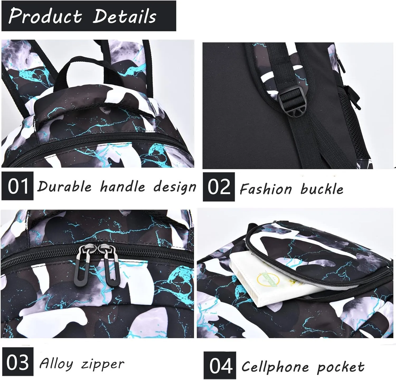 Camo School Backpack Lightweight Schoolbag Travel Camp Outdoor Daypack