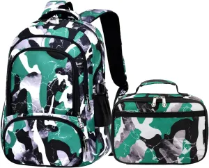 Camo School Backpack Lightweight Schoolbag Travel Camp Outdoor Daypack