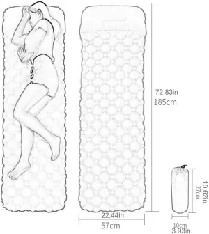 Camping Mat Inflatable Mattresses Camp Air Mattress Outdoor Mat Tent Mat Sleeping Pad Hiking Folding Bed