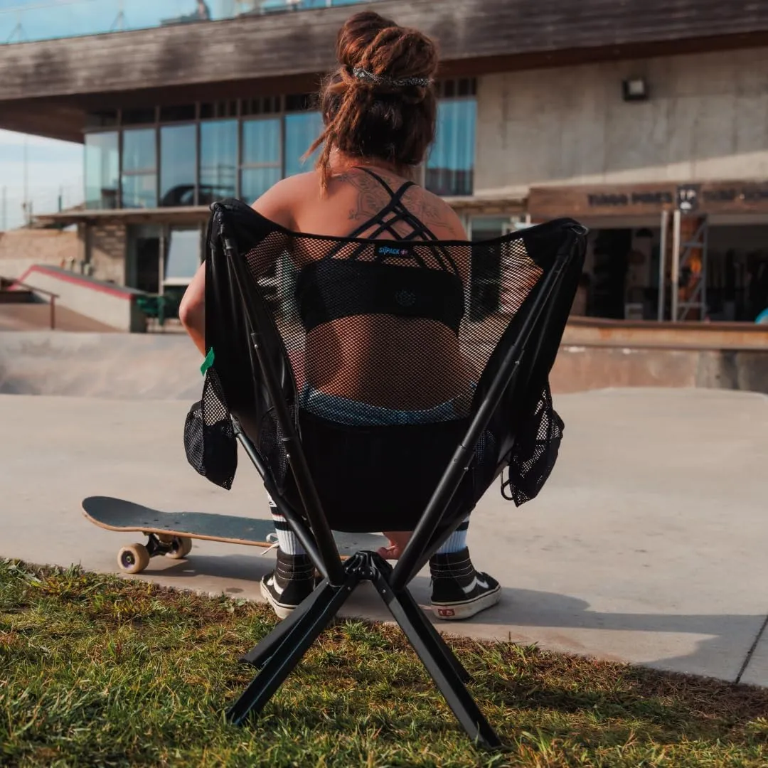 Campster2 Folding Camping Chair – Portable High Chair | 265 Lbs Capacity | Camping Essentials for Beach, Hiking & Car Camping | Compact Outdoor Chair with Carry Bag | Comfortable & Durable (Black)