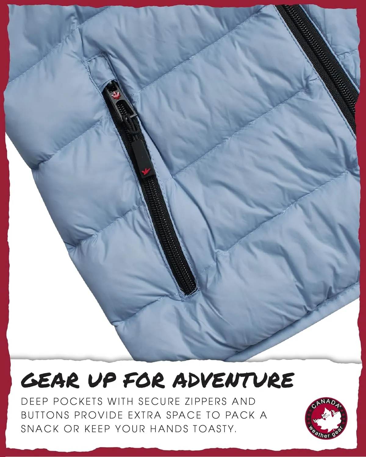 CANADA WEATHER GEAR Women's Puffer Jacket - Packable Bubble Coat, Water Resistant Outerwear Jackets for Women (XXS-M)