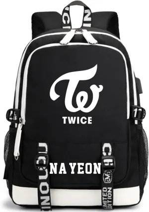Canvas Casual Backpack Rucksack Daypack Laptop Bag Schoolbag School Bag with USB port 2