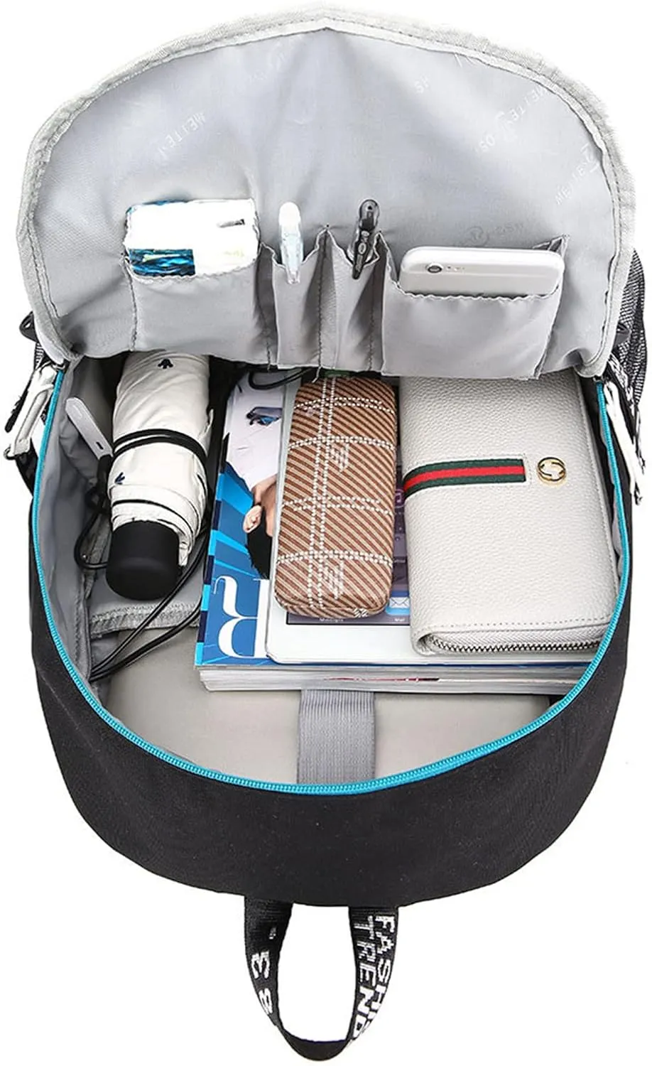 Canvas Casual Backpack Rucksack Daypack Laptop Bag Schoolbag School Bag with USB port 2