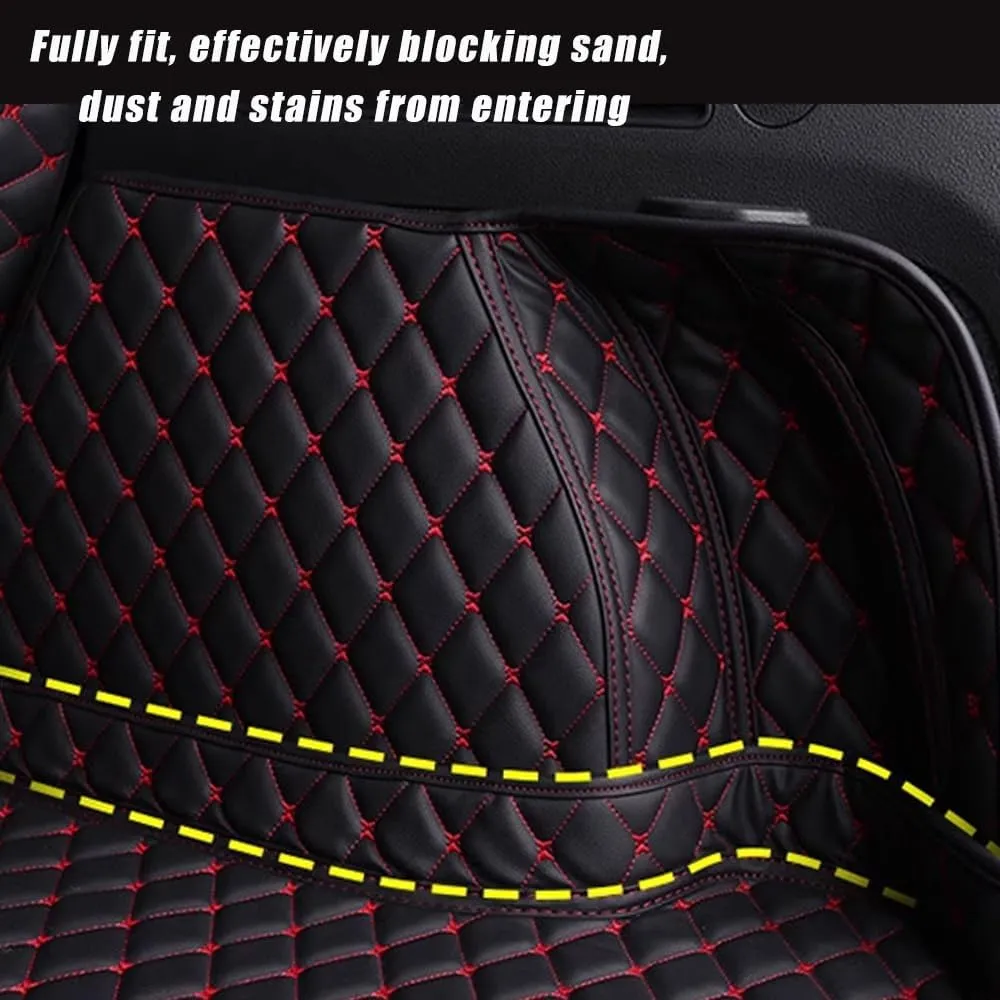 Car Boot Mat for GMC Yukon XL Chevrolet Suburban 2015-2020, Boot Trunk Mat Liner Non Slip Protector Protects Vehicle Carpet,2-D Red
