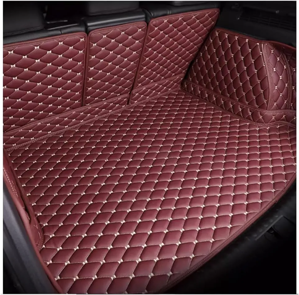 Car Boot Mat for GMC Yukon XL Chevrolet Suburban 2015-2020, Boot Trunk Mat Liner Non Slip Protector Protects Vehicle Carpet,2-D Red