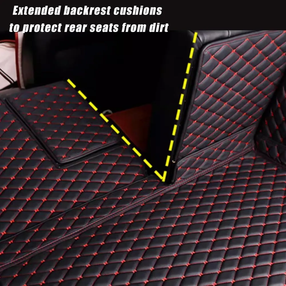 Car Boot Mat for GMC Yukon XL Chevrolet Suburban 2015-2020, Boot Trunk Mat Liner Non Slip Protector Protects Vehicle Carpet,2-D Red