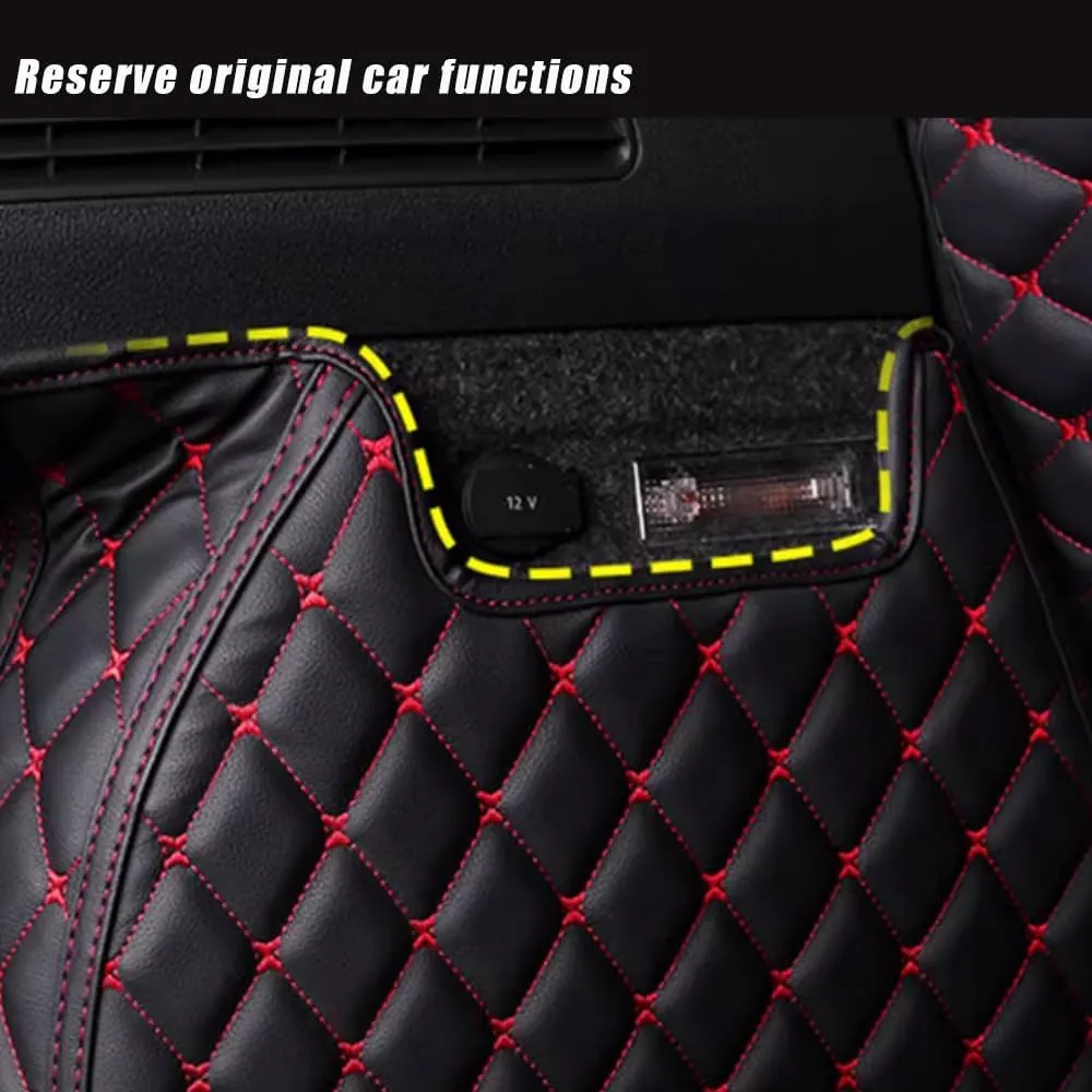 Car Boot Mat for GMC Yukon XL Chevrolet Suburban 2015-2020, Boot Trunk Mat Liner Non Slip Protector Protects Vehicle Carpet,2-D Red