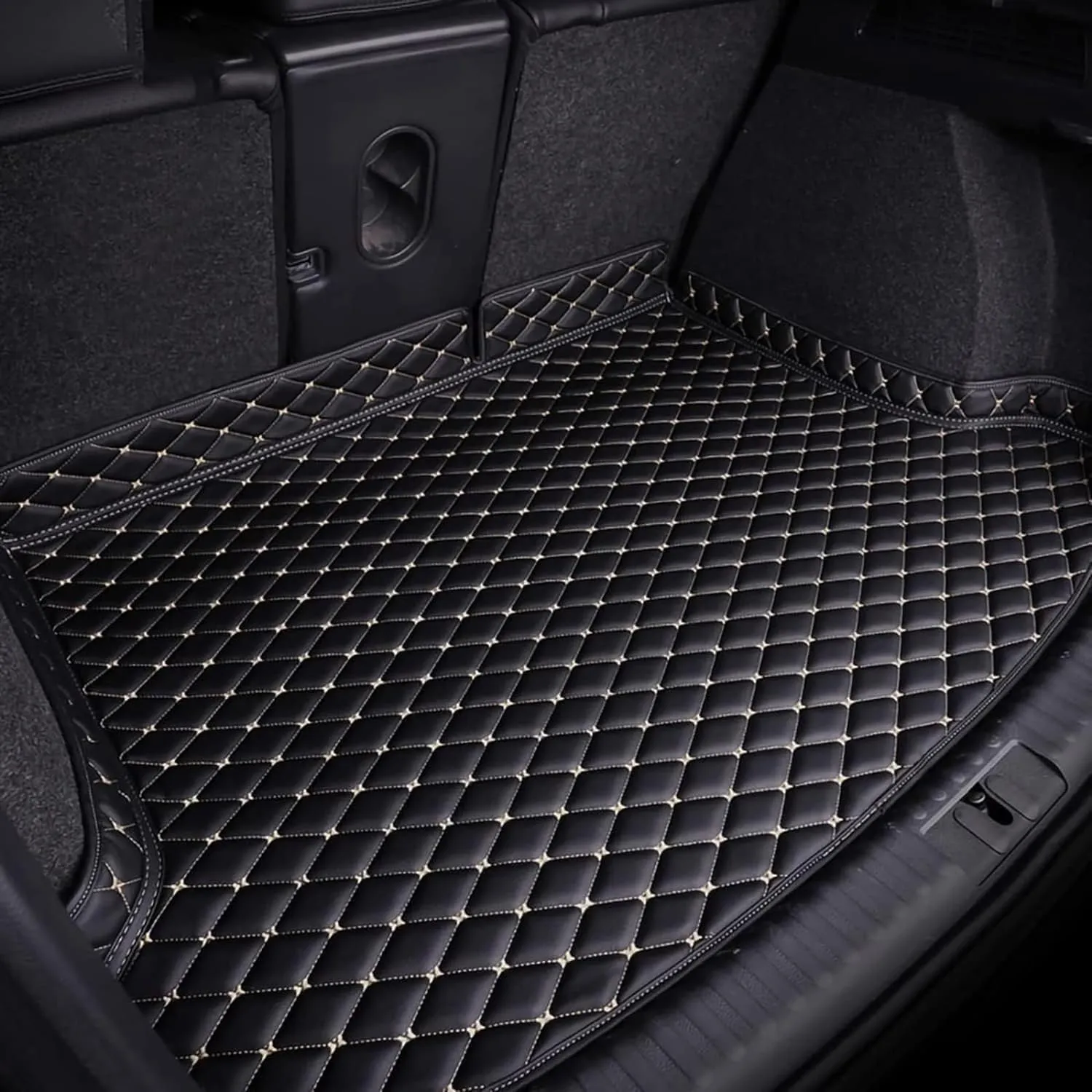 Car Leather Boot Mats for Mitsubishi Mirage 2012-2022, Waterproof Anti Scratch Anti Slip Trunk Pad Cargo Protector Liners Auto Accessories,F