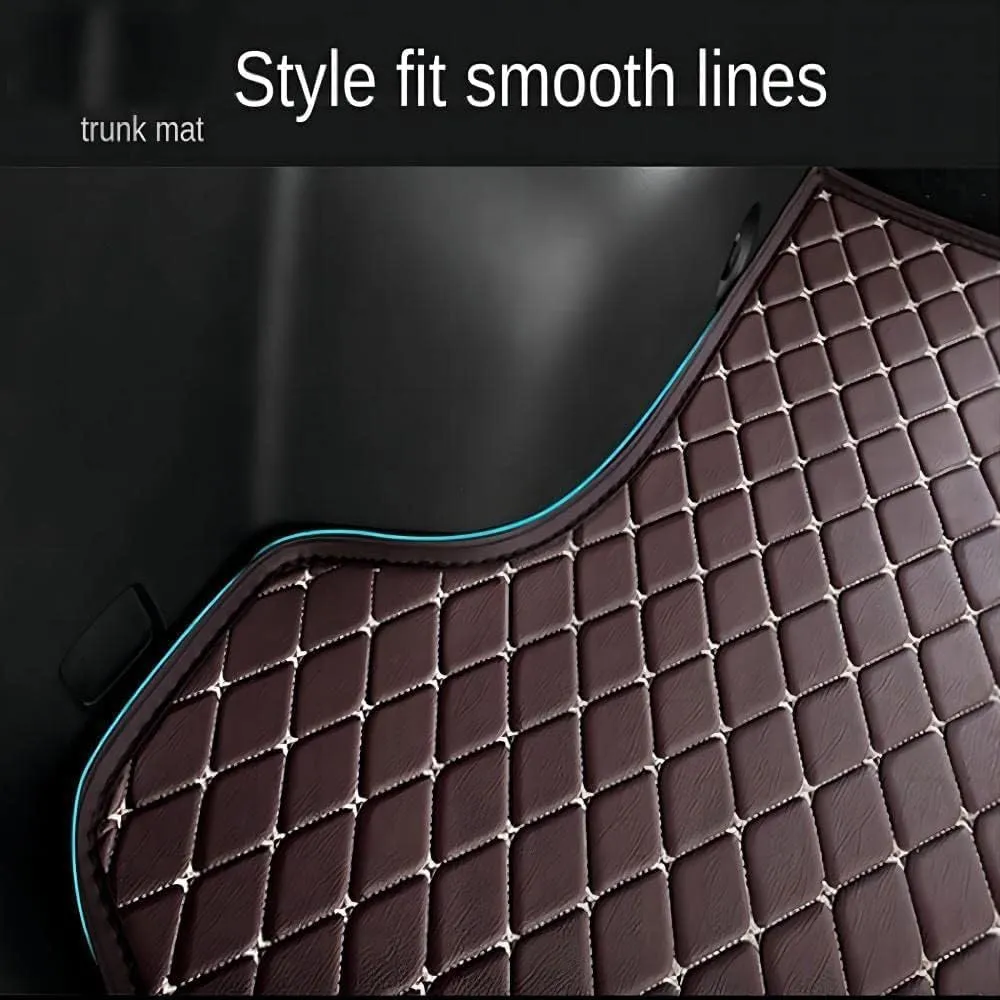 Car Leather Boot Mats for Mitsubishi Mirage 2012-2022, Waterproof Anti Scratch Anti Slip Trunk Pad Cargo Protector Liners Auto Accessories,F