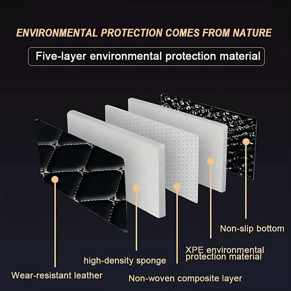 Car Leather Boot Mats for Mitsubishi Mirage 2012-2022, Waterproof Anti Scratch Anti Slip Trunk Pad Cargo Protector Liners Auto Accessories,F