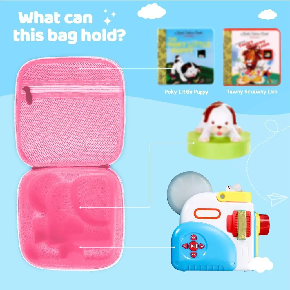 Carrying Case Compatible with Little Tikes Story Dream Machine, Portable Storage Case for Books, Character and Other Accessories - Suitable for Travel and Home Storage (Pink)
