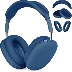 Case for Airpods Max Headphones, Ear Pad Case Cover/Ear Cups Cover/Headband Cover for AirPods Max (USB-C/Lightning)(2024/2020), Silicone Cover for Apple Airpod Max, Accessories Cases(Dark Blue)
