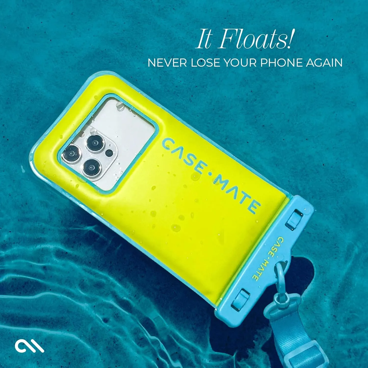 Case-Mate IP68 Waterproof Phone Pouch - Floating Waterproof Phone Case with Crossbody Lanyard - Beach Cruise Ship Travel Essentials - Compatible with All Devices - Touchscreen Friendly - Citrus Splash