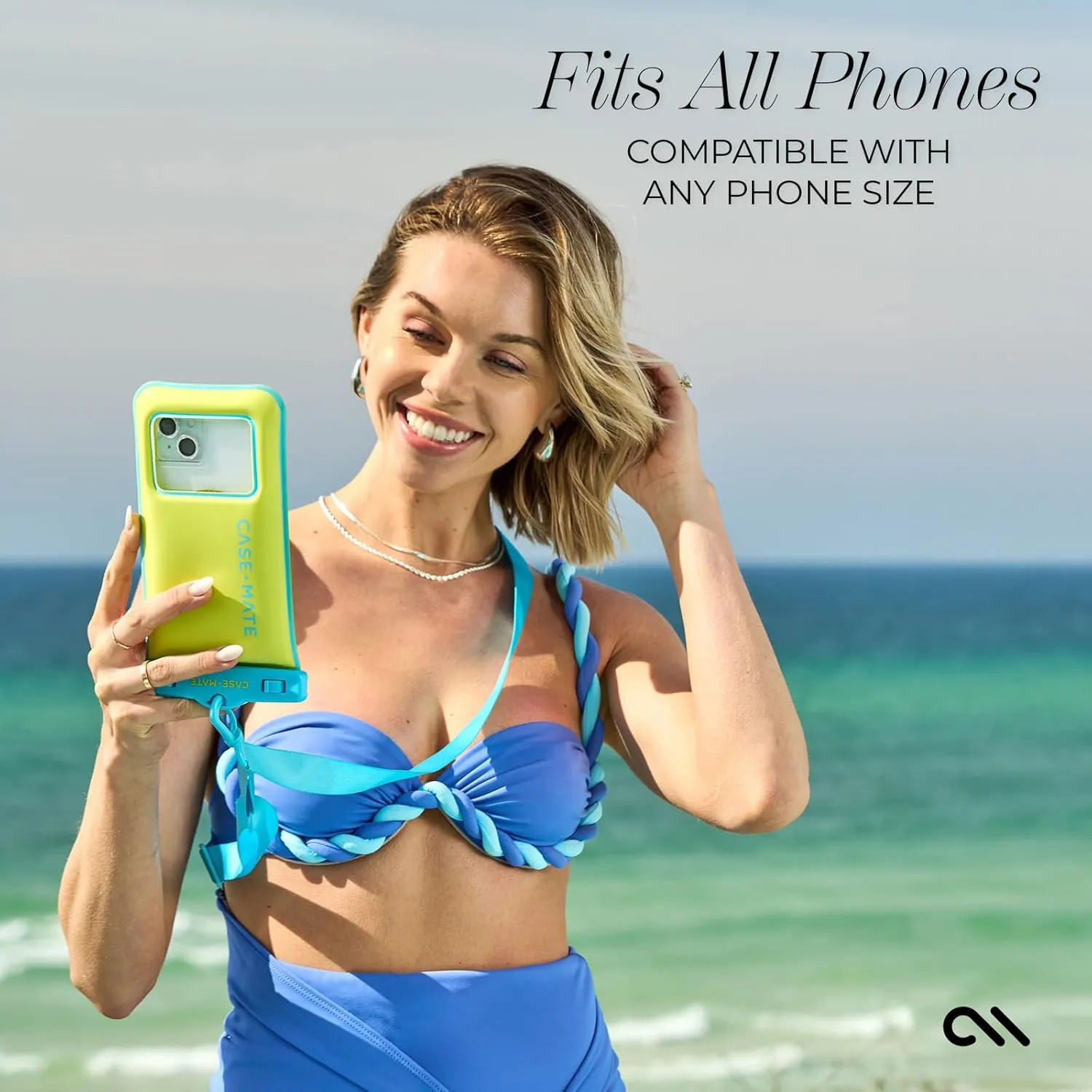 Case-Mate IP68 Waterproof Phone Pouch - Floating Waterproof Phone Case with Crossbody Lanyard - Beach Cruise Ship Travel Essentials - Compatible with All Devices - Touchscreen Friendly - Citrus Splash
