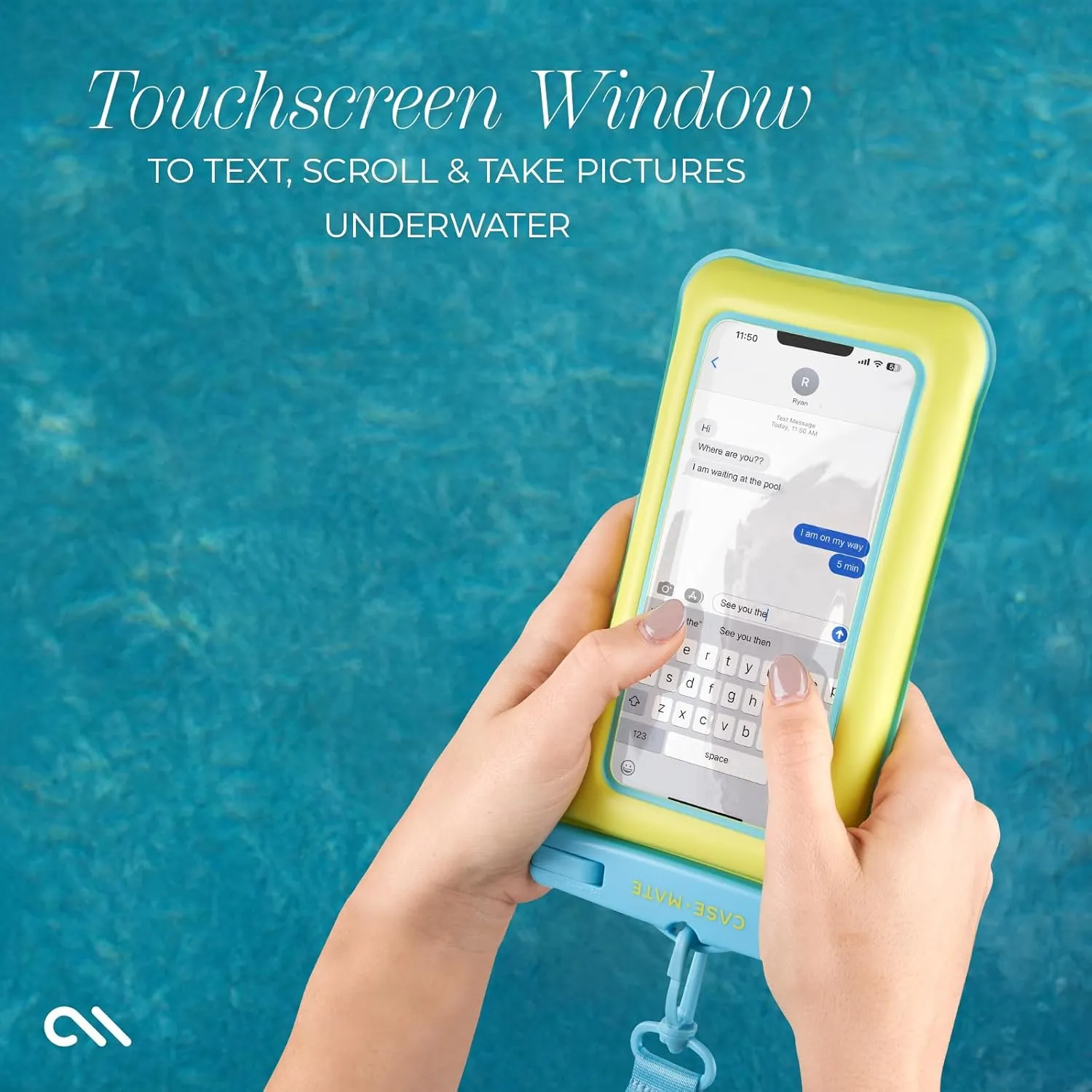 Case-Mate IP68 Waterproof Phone Pouch - Floating Waterproof Phone Case with Crossbody Lanyard - Beach Cruise Ship Travel Essentials - Compatible with All Devices - Touchscreen Friendly - Citrus Splash