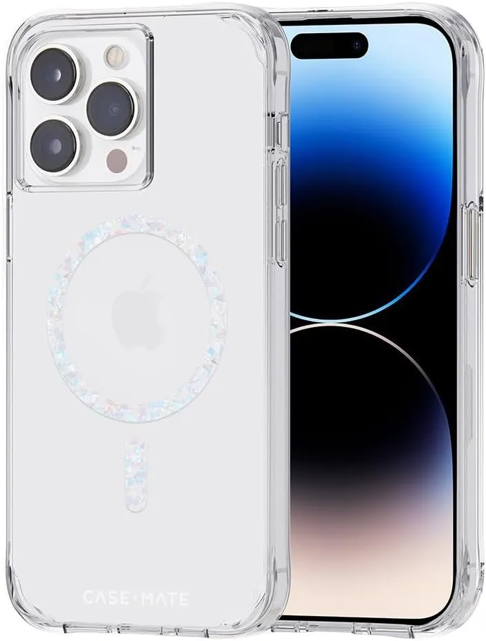 Case-Mate iPhone 14 Pro Max Case - Clear Twinkle Diamond [10FT Drop Protection] [Compatible with MagSafe] Magnetic Cover with Cute Bling Sparkle for iPhone 14 Pro Max 6.7", Anti-Yellow, Anti-Scratch