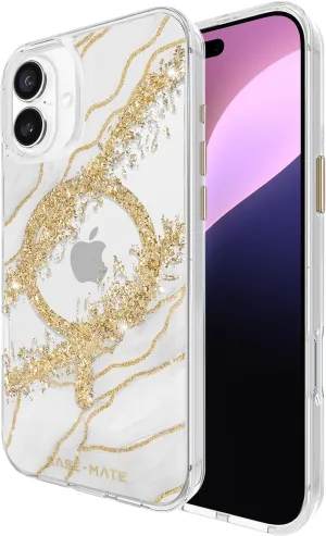 Case-Mate iPhone 16 Plus Case [Compatible with MagSafe] - Stylish Marble Phone Case with 12ft Drop Protection - Premium Magnetic Cover for iPhone 16 Plus - Karat Granite