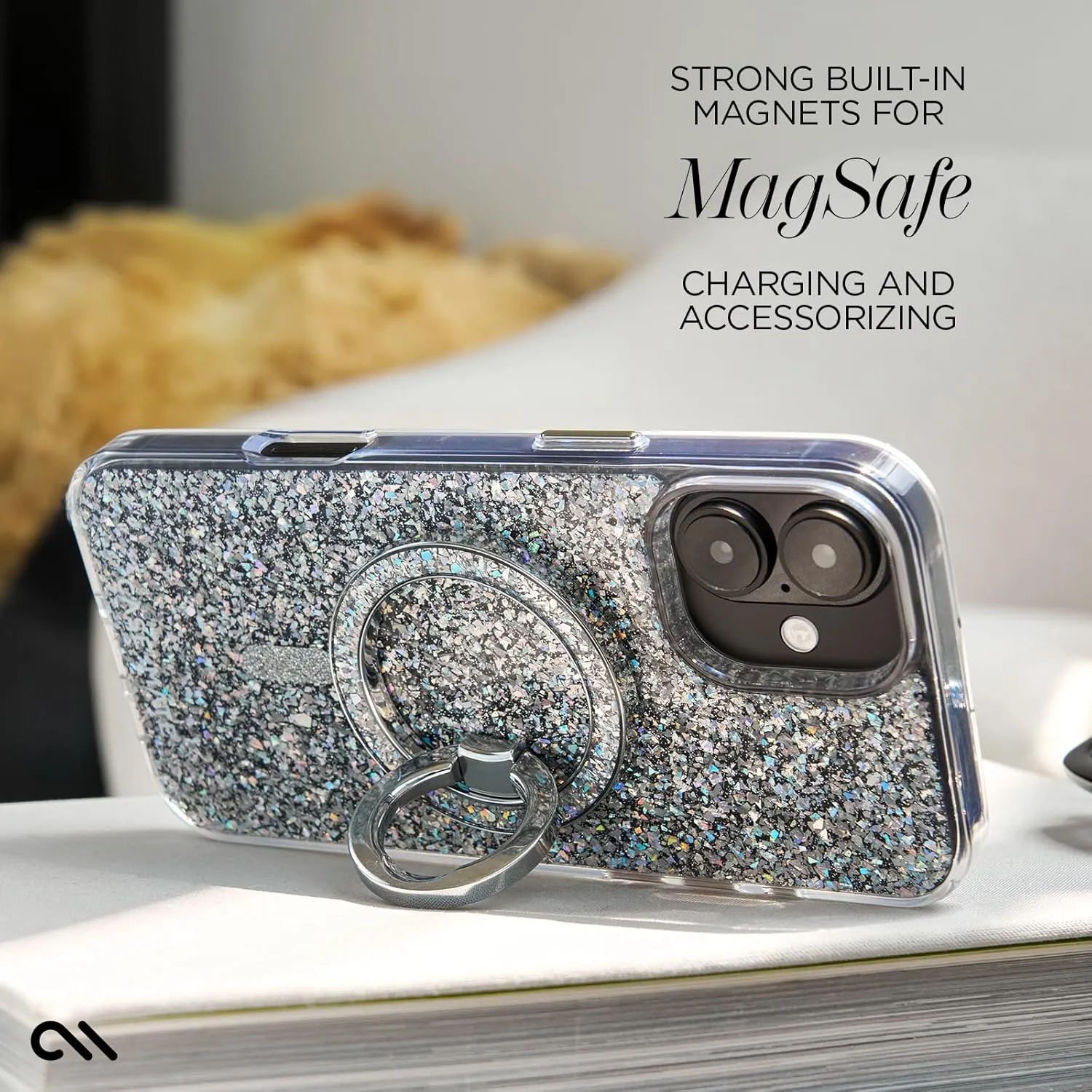 Case-Mate iPhone 16 Plus Case [Compatible with MagSafe] - Stylish Sparkly Phone Case with 12ft Drop Protection - Premium Magnetic Cover for iPhone 16 Plus - Twinkle Disco