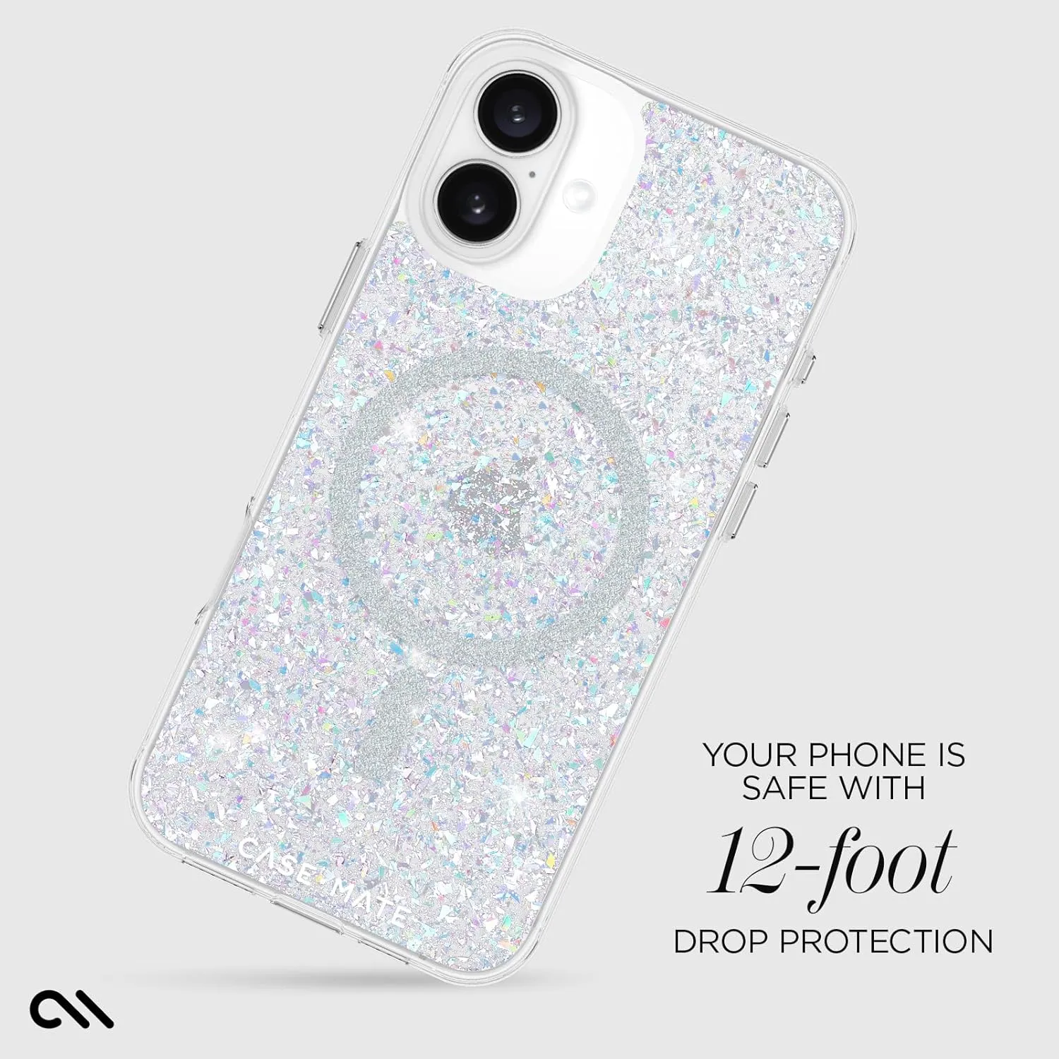 Case-Mate iPhone 16 Plus Case [Compatible with MagSafe] - Stylish Sparkly Phone Case with 12ft Drop Protection - Premium Magnetic Cover for iPhone 16 Plus - Twinkle Disco